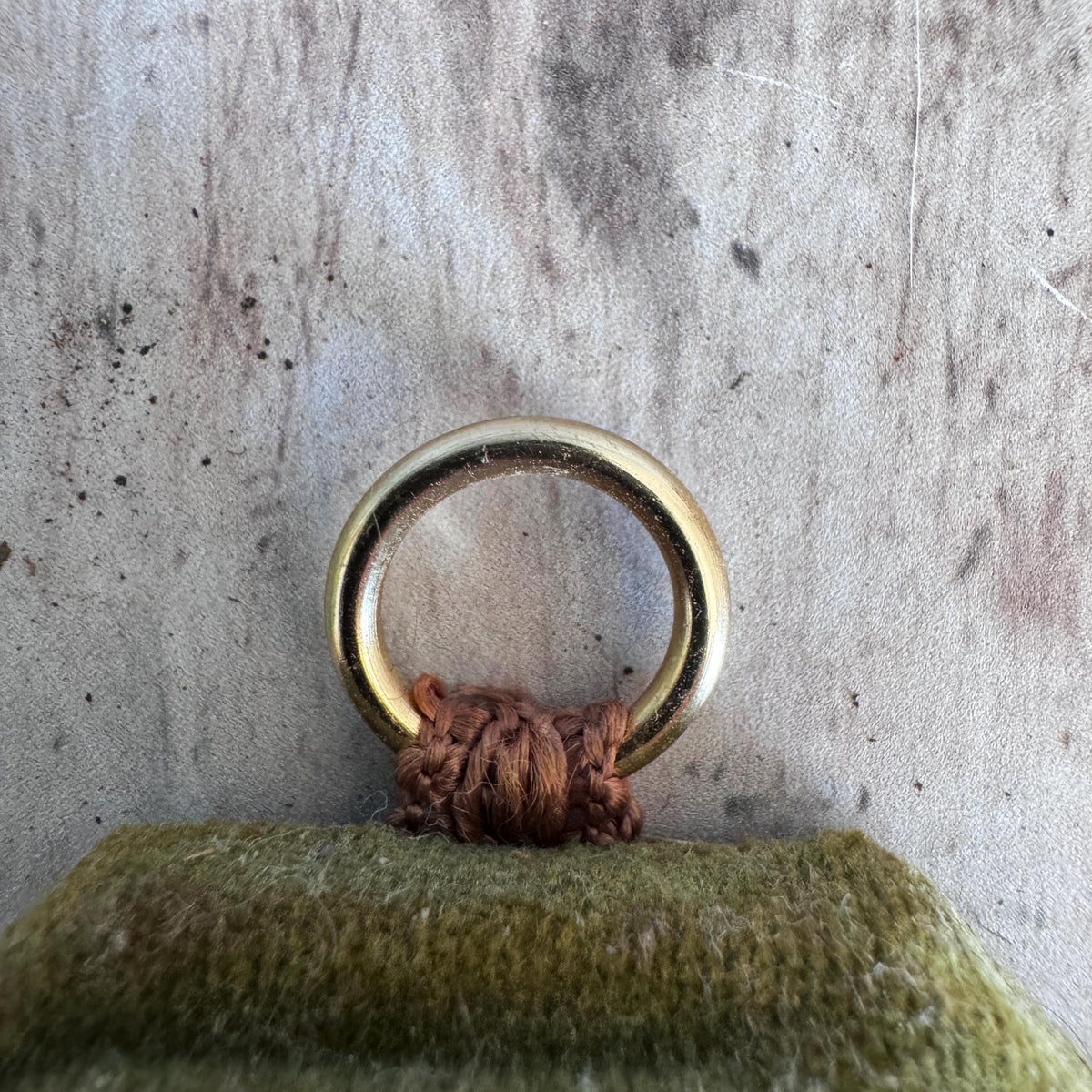 Vintage Olive Velvet Portrait Miniature, Vintage Artwork – detail 4