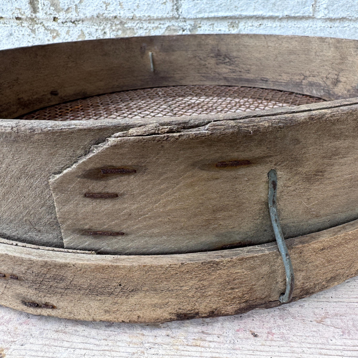 Vintage Wooden Garden Sieve – detail 6