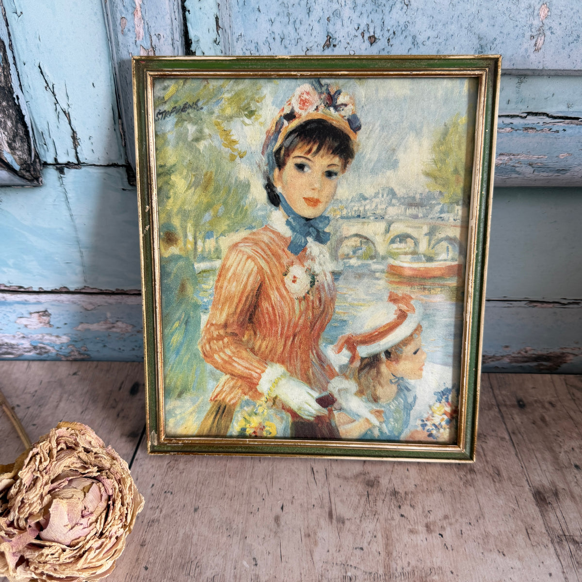 Pair of Vintage John Strevens Framed Prints – 1960s Parisian Ladies & Children – Rosie and Rupert Vintage