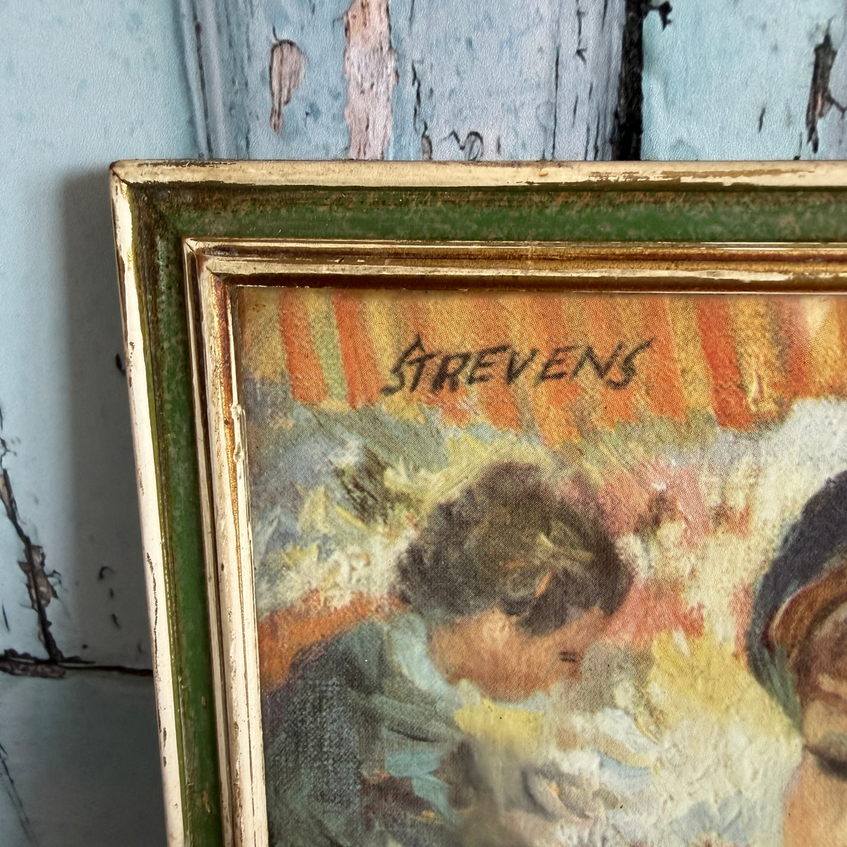Pair of Vintage John Strevens Framed Prints – 1960s Parisian Ladies & Children – Rosie and Rupert Vintage