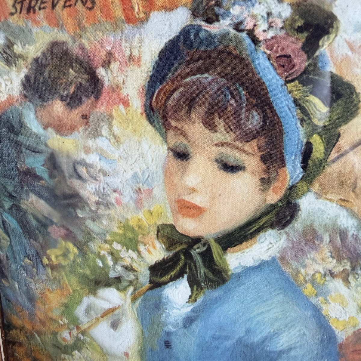 Pair of Vintage John Strevens Framed Prints – 1960s Parisian Ladies & Children – Rosie and Rupert Vintage