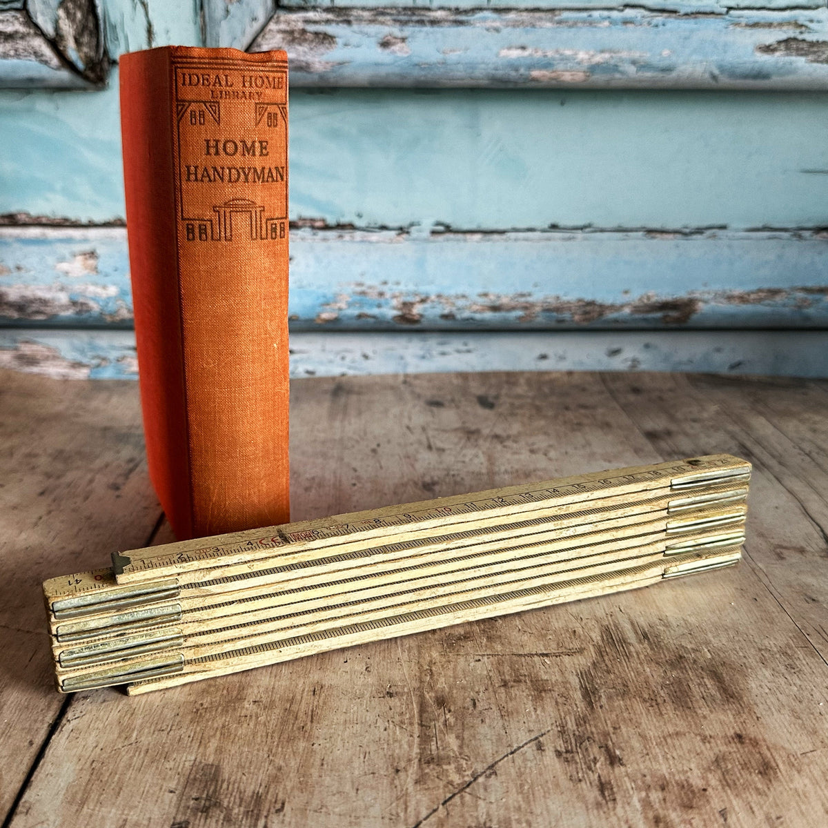 Vintage Italian Wooden Folding Ruler, Vintage Tools, Vintage Home – detail 3