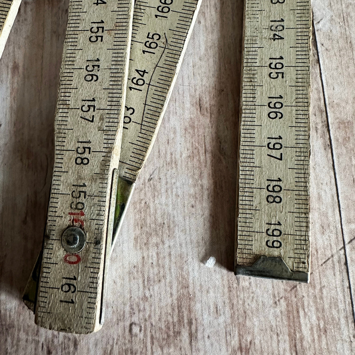 Vintage Italian Wooden Folding Ruler, Vintage Tools, Vintage Home – detail 6