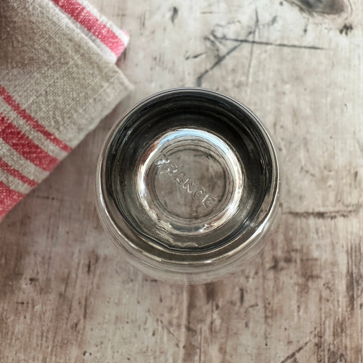 French Vintage Silver Striped Glasses – detail 2
