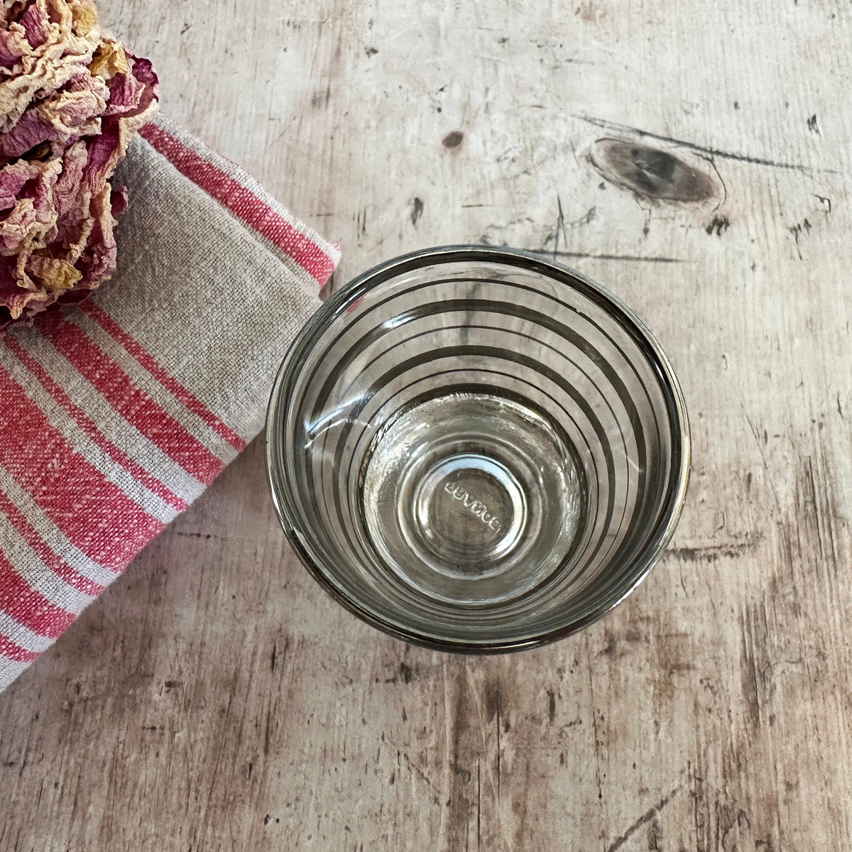 French Vintage Silver Striped Glasses – detail 6