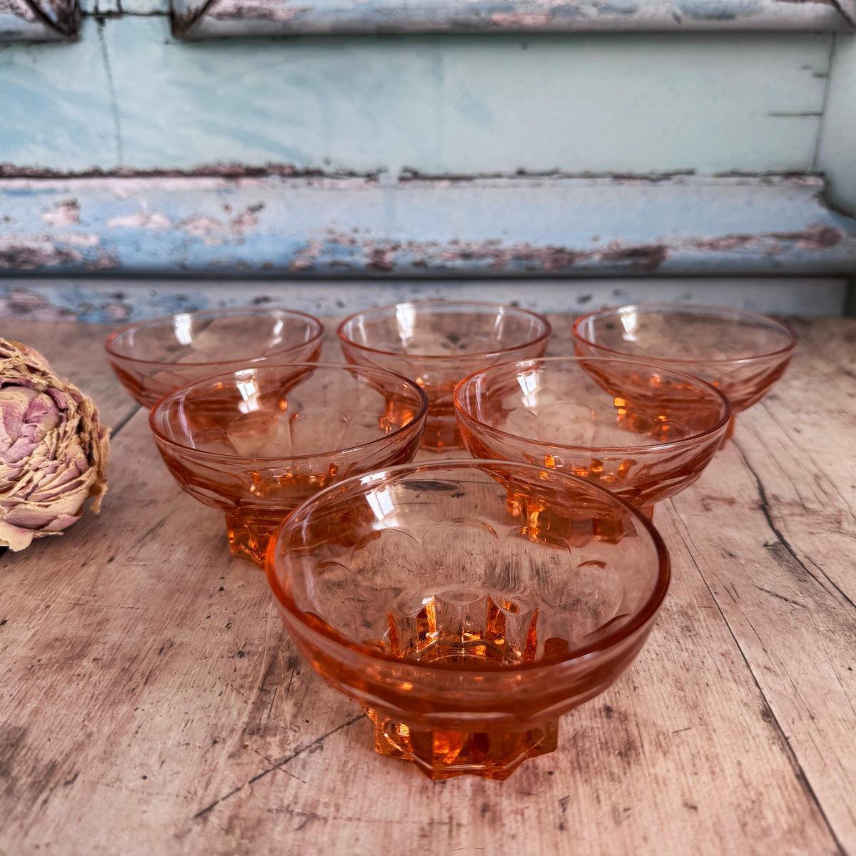Set of 6 French Vintage Pink Aperitifs Dishes – detail 6