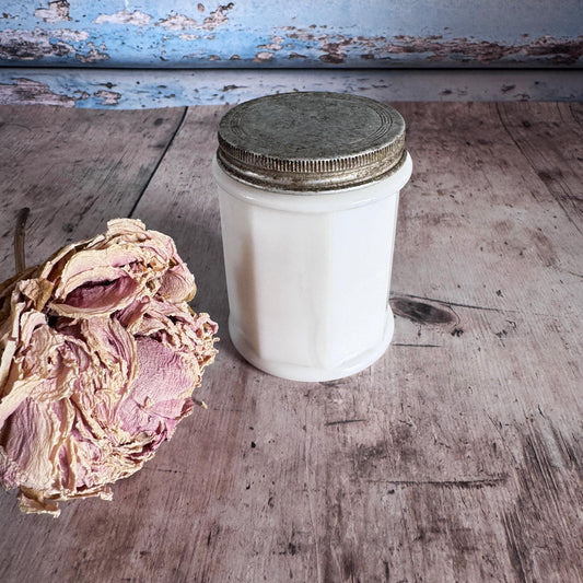 Vintage Milk Glass Screwtop Jar, Vintage Home, Vintage Kitchenalia