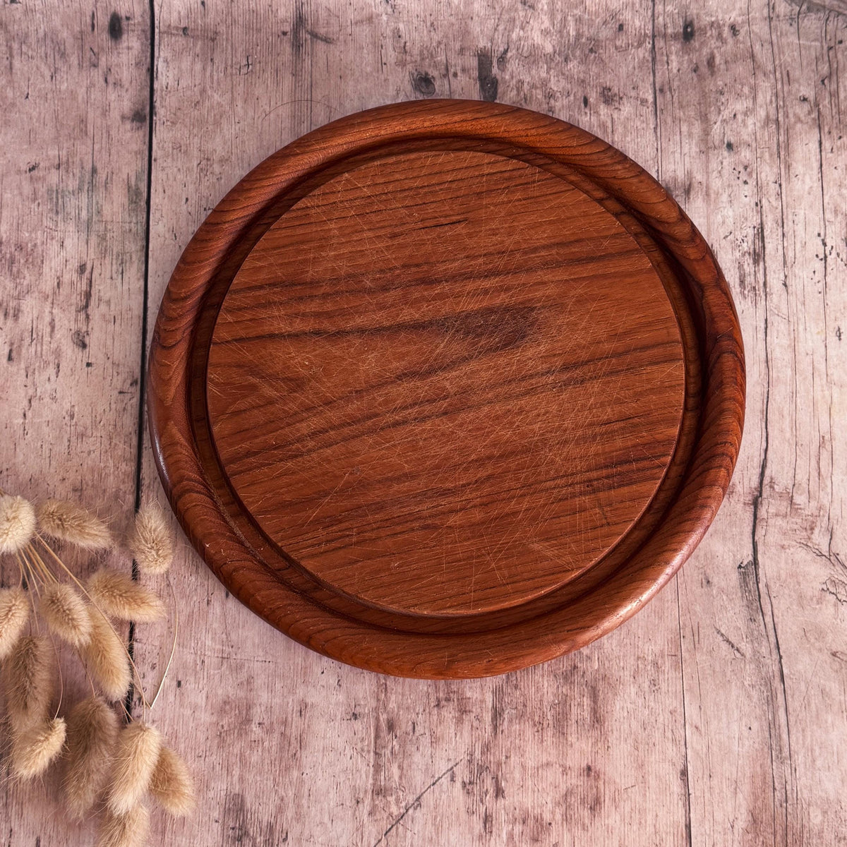 Vintage Round Wooden Bread Board, Vintage Home – detail 2