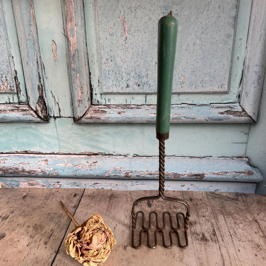 Vintage French Potato Masher, Rustic Kitchen Decor, French Farmhouse Decor