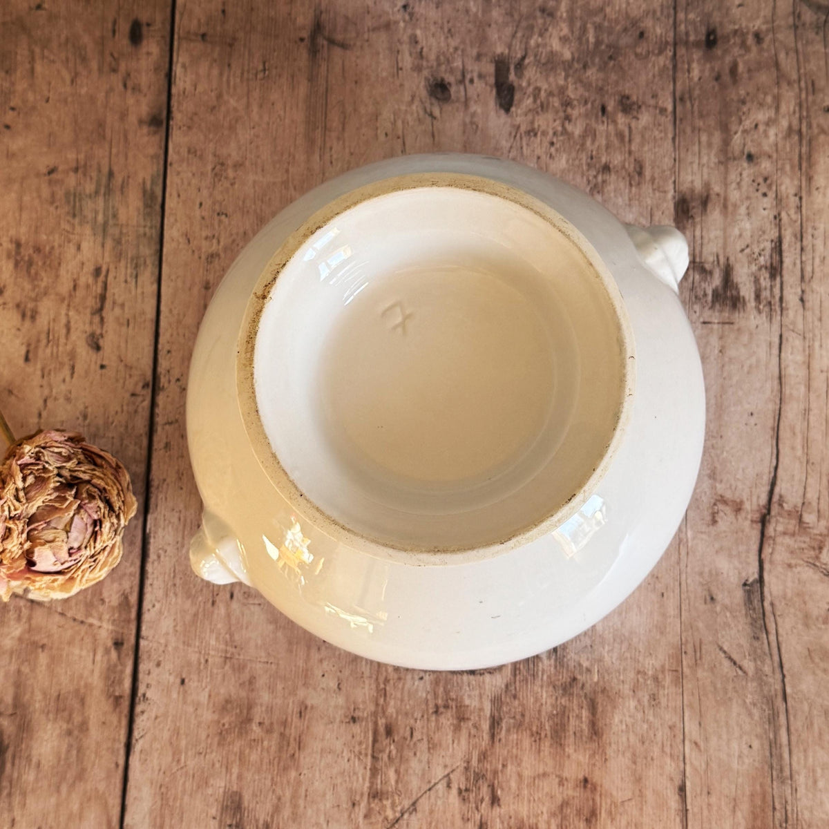 French Vintage Ironstone Bowl, Lions Head – detail 5