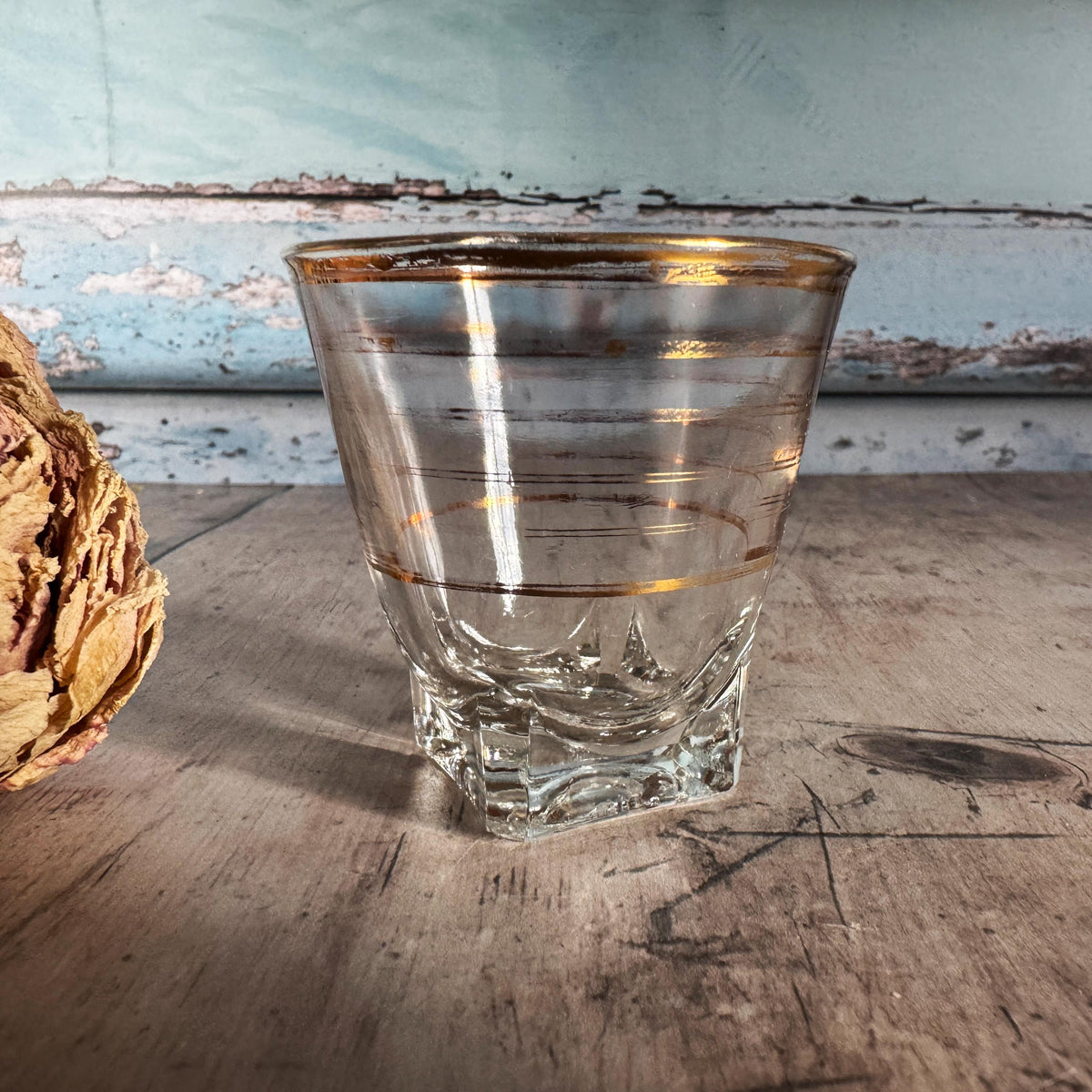Set of 4 French Vintage Striped Glasses – detail 3