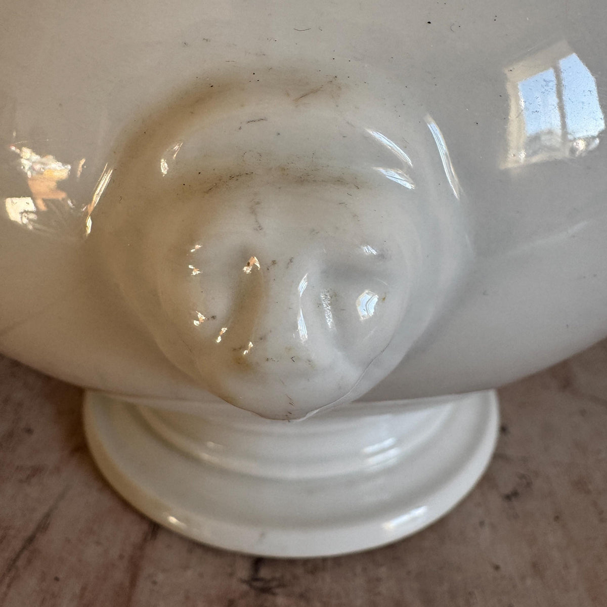 French Vintage Ironstone Bowl, Lions Head – detail 3