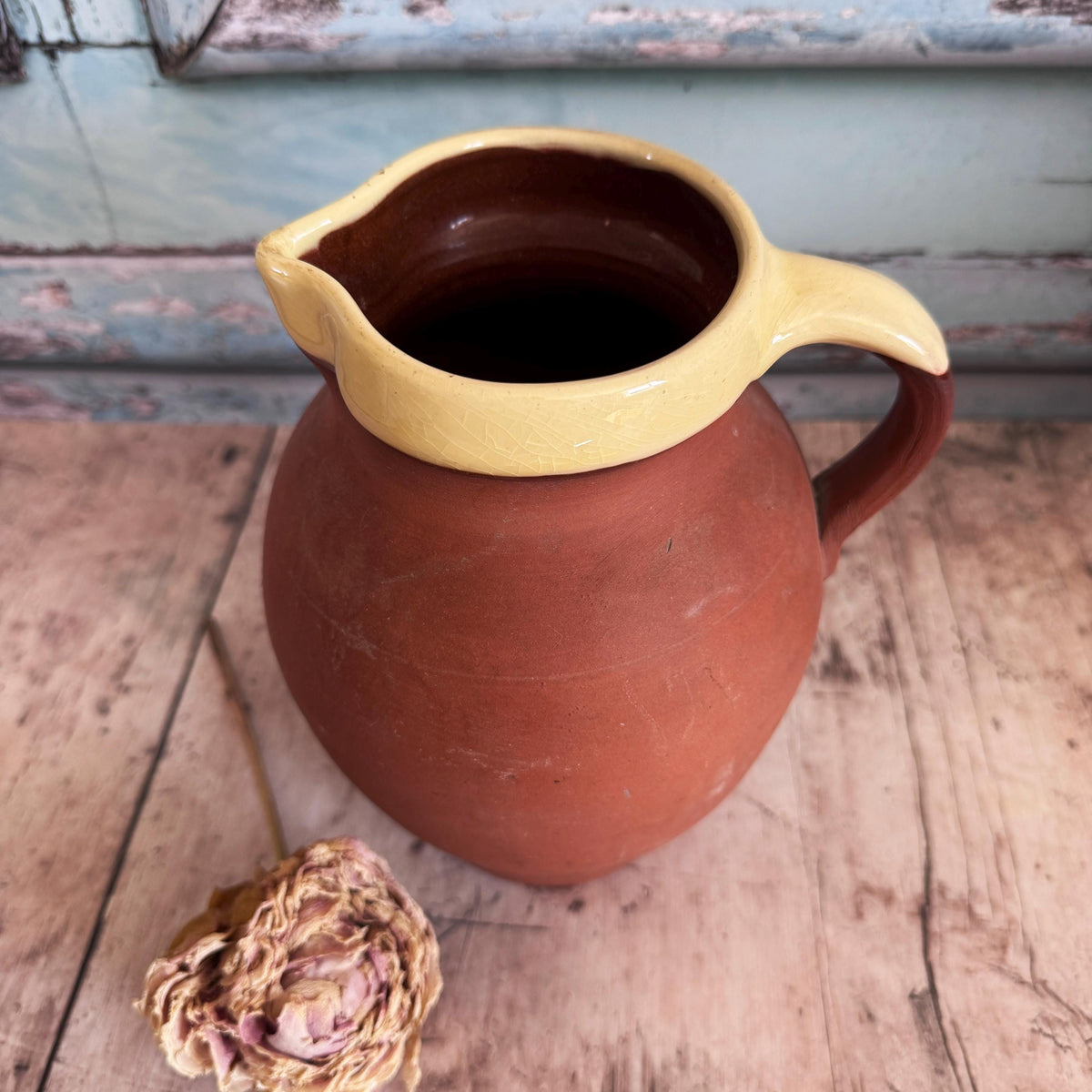 French Vintage Terracotta Jug – detail 2