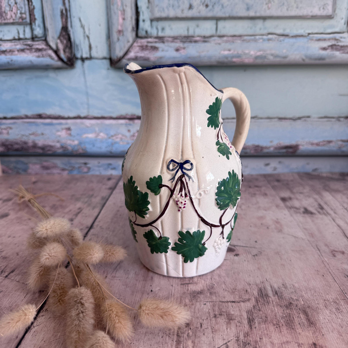 French Vintage White Ceramic Jug, English China, Vintage Home