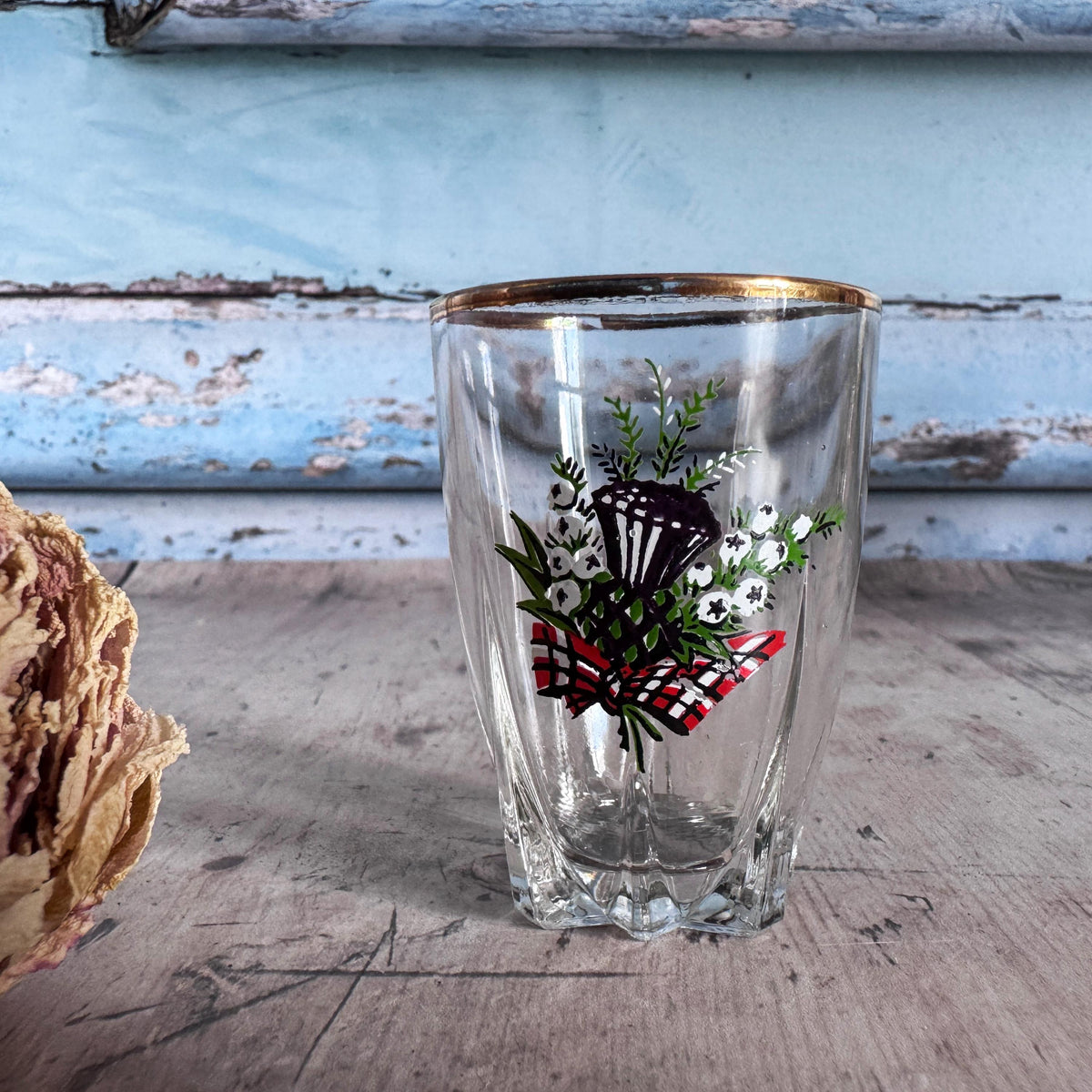 Set of 4 Vintage Shot Glasses, Drinking Glasses – detail 3