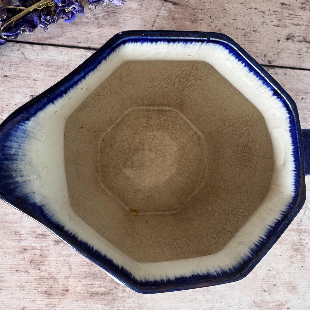 Vintage Doulton Blue Ceramic Jug, English China, Vintage Home – detail 8
