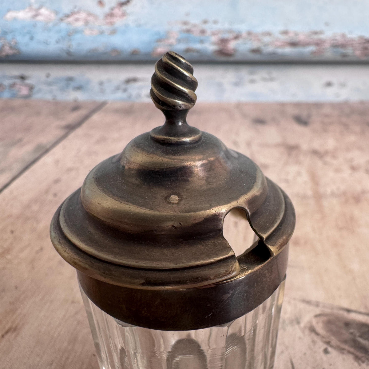Antique Glass Mustard Pot, Vintage Home, Tableware – detail 3
