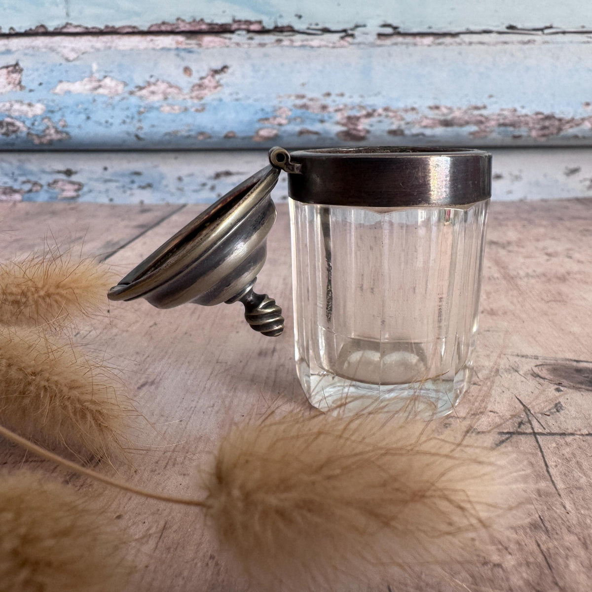 Antique Glass Mustard Pot, Vintage Home, Tableware – detail 6