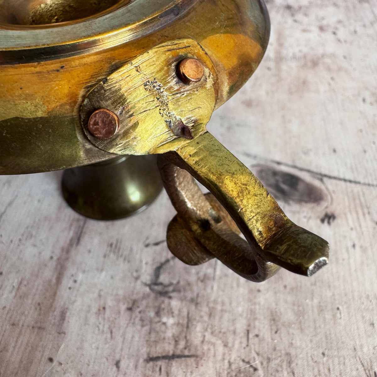 Vintage Brass Candle Holder, Candlestick, Chamberstick – detail 6