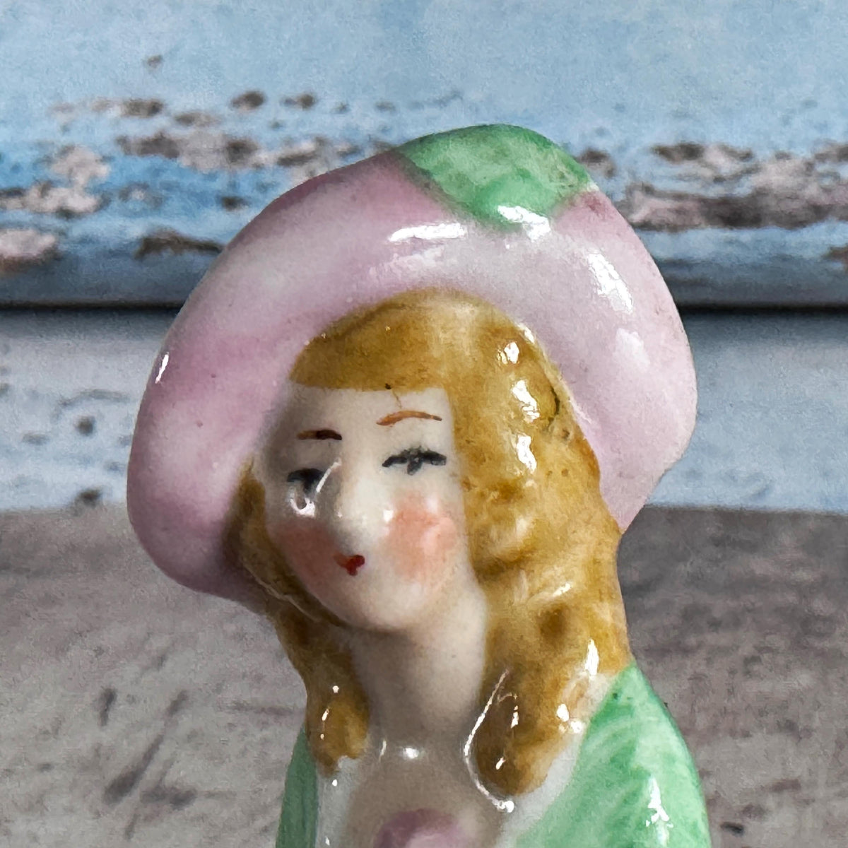 Vintage Porcelain Pin Cushion Doll, Half Doll – detail 6