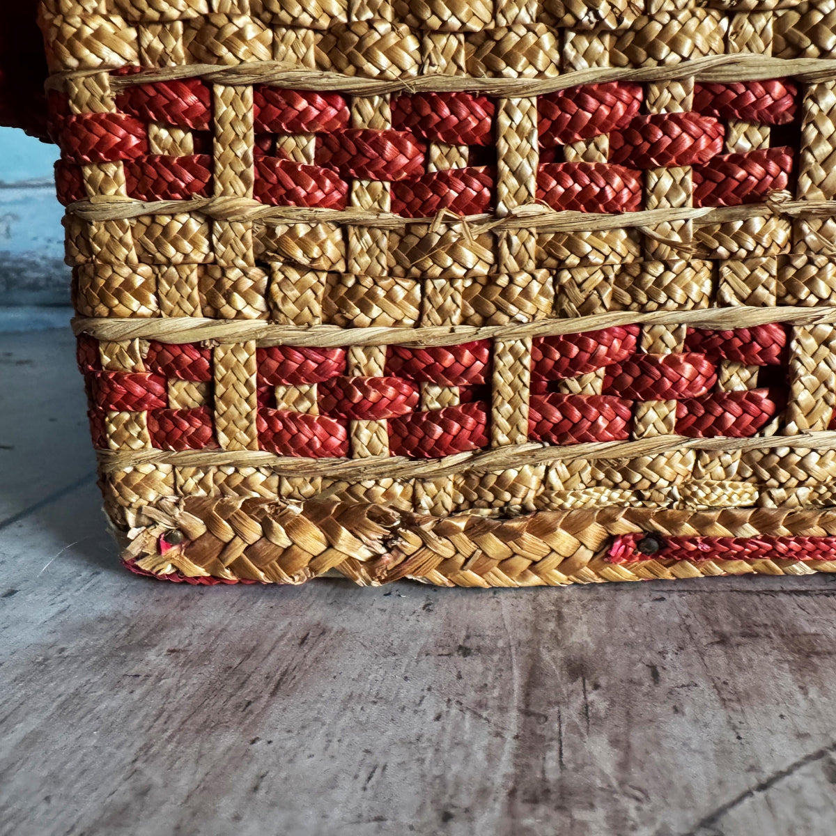 Vintage Woven Cottage-Style Basket, Sewing Box – detail 10