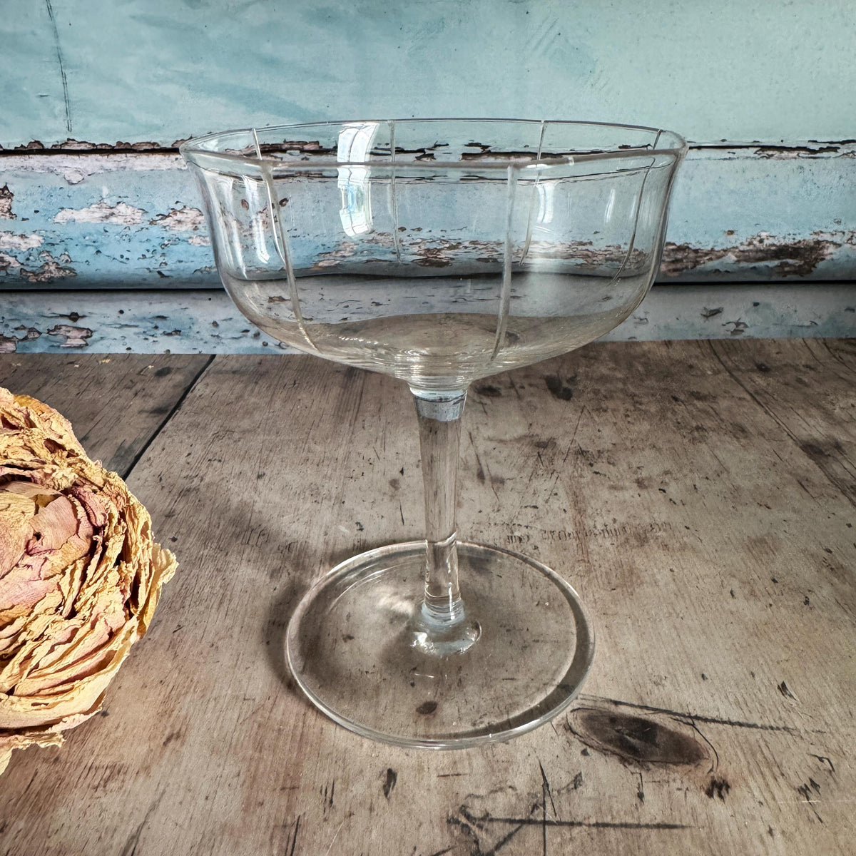 Vintage Octagonal Champagne Coupes, Champagne Saucers, Vintage Drinksware – detail 3