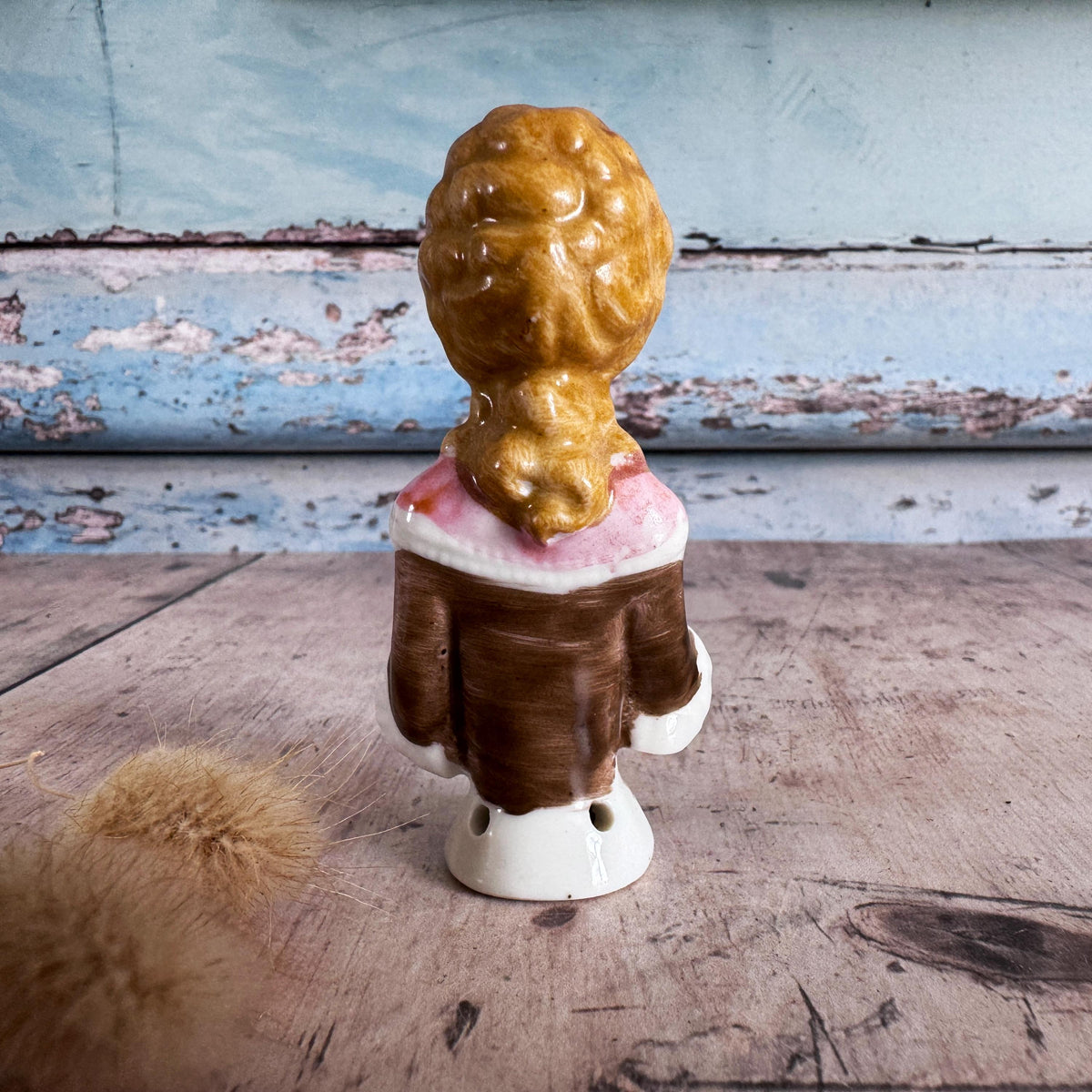 Vintage Porcelain Pin Cushion Doll, Half Doll – detail 3