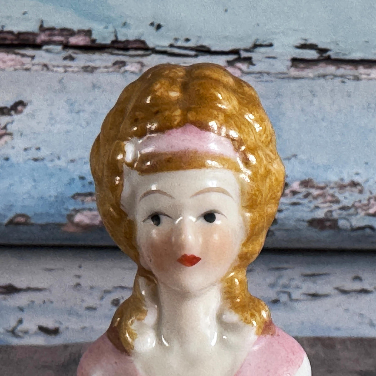 Vintage Porcelain Pin Cushion Doll, Half Doll – detail 7