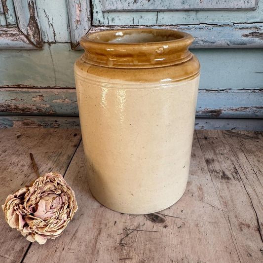 Vintage Stoneware Jar, Flower Pot, Farmhouse Decor