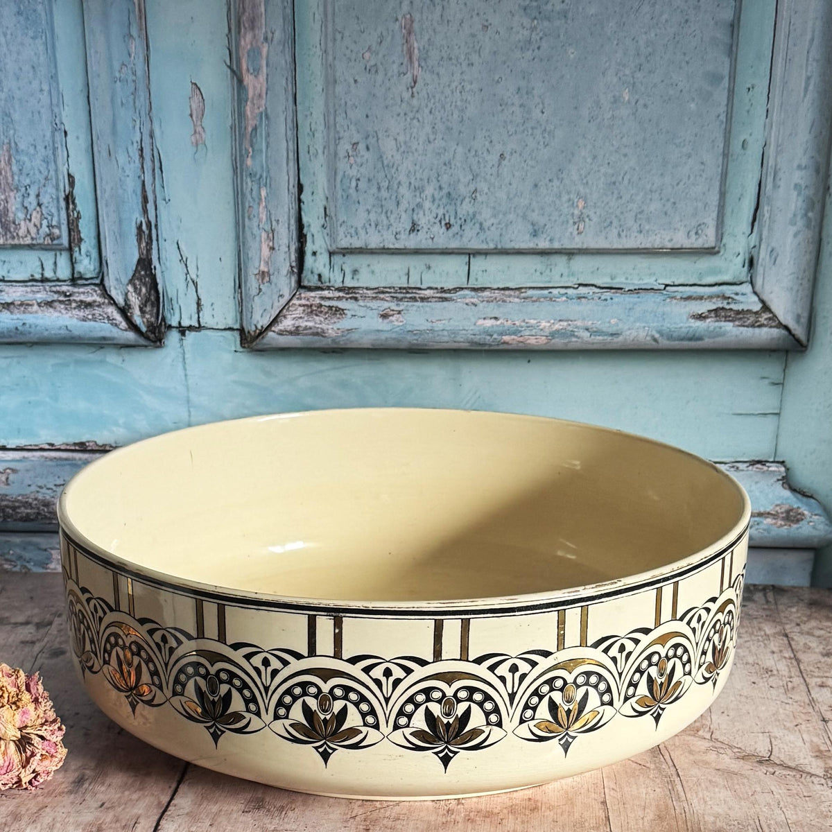 French Antique Art Deco Ceramic Washing Bowl